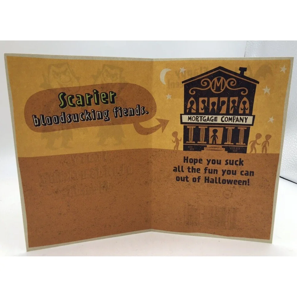 Flappy Halloween Card Hallmark Greeting Scary ￼Blood Sucking Friends Mortgage